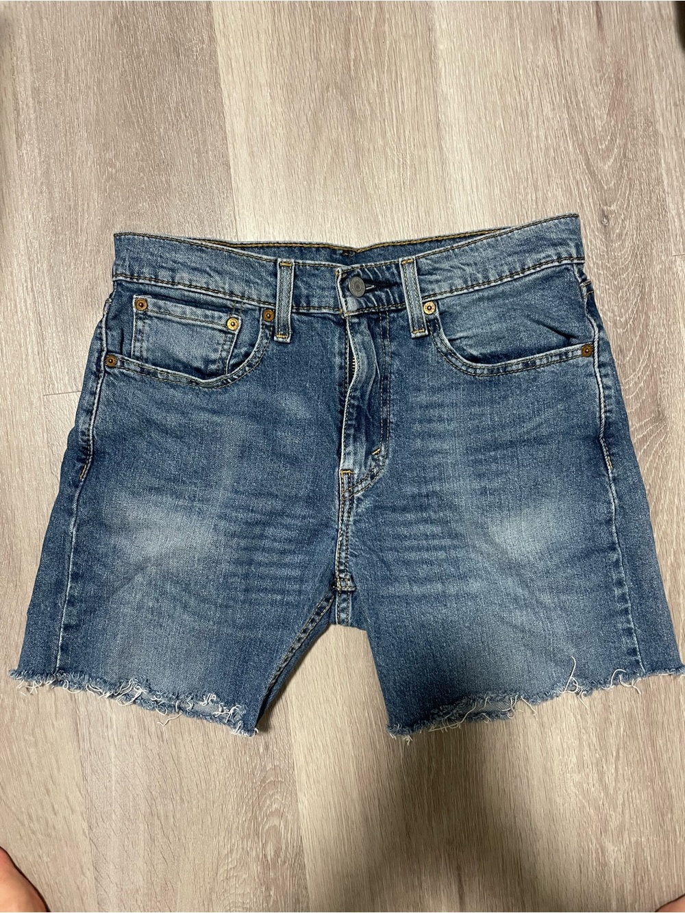 Levi's Medium Blue Cutoff Denim Shorts
